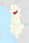 Lage des Kreises Mirdita