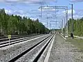 Blick vom Bahnsteig in Richtung Rovaniemi