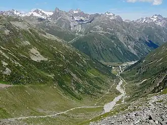 Mittelbergtal mit Rifflsee, Seekogel und Watzespitze