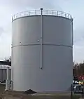 Mitteldruck-Membrangasbehälter, Speichervolumen 1.500&nbsp;m³, Betriebsdruck 130 mbar, Abfallbeseitigung Hannover-Lahe
