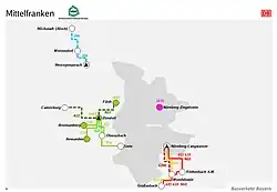 DRB-Linien in Mittelfranken