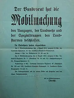 Mobilmachungsplakat 1914