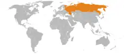 Lage von Russland und Republik Moldau