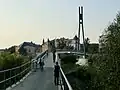 Die Molenbrücke am Pieschener Hafen am Tag nach ihrer Eröffnung 2010