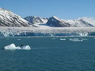 Monacobreen gesehen vom Liefdefjord