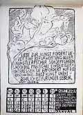 Monatsblatt Januar des Grafikkalenders 1993 der Künstlergruppe Liebes Pferd, Linolschnitt 1992