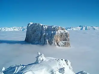 Der Mont Aiguille im Winter
