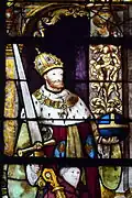 Fenster 7, Karl der Große mit den Zügen Kaiser Karls V.