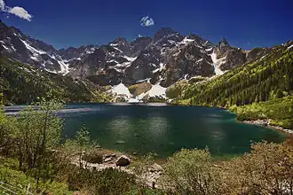 Blick von dem Bergsee Meerauge