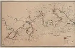 Historische Weinbaukarte mit den Weinlagen der Terrassenmosel
