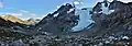 Nordostansicht des Mount Howard (Mitte) und des Twin One Glacier; Mount Matier oben rechts