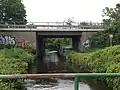 Kombinierte Straßenbrücke (B&nbsp;56) für Mühlenteich und Feldweg bei Selgersdorf