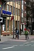 Halt an der roten Radfahrerampel