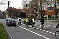 Spezieller Linksabbiegestreifen für Radfahrer