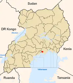 Lage von Mukono innerhalb Ugandas