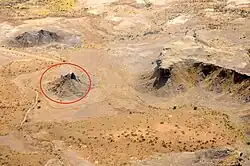 Vogelperspektive des Mukurob nach dem Einsturz