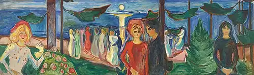 Der Tanz des Lebens (1921), Öl auf Leinwand, 96 × 321 cm, Stenersen-Museum, Oslo