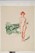 Marats Tod (1906), Lithografie, ca. 43,5 × 35,5 cm, Munch-Museum Oslo