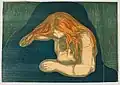 Vampir II (1895), Lithografie, ca. 38 × 55 cm, Munch-Museum Oslo