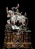 Der heilige Georg mit dem Drachen Gold, Silber, Edelsteine, Perlen u. a.; Friedrich Sustris u. Hans Scheich (zugeschrieben), München, Residenz.[47.14]