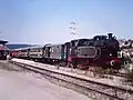 Museumszug mit Lok Anna am 14. August 1988 im Bahnhof Wellheim