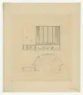 Musikzimmer, Skizze (Aquarelle und Zeichnungen Hela Jöns)
