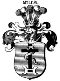 Freiherrnwappen von 1775 in Sieb­machers Wappenbuch 1857