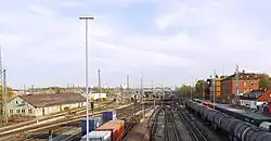 Teil eines Bahnhofkopfes eines Ausfahrbahnhofs von Nürnberg Rangierbahnhof