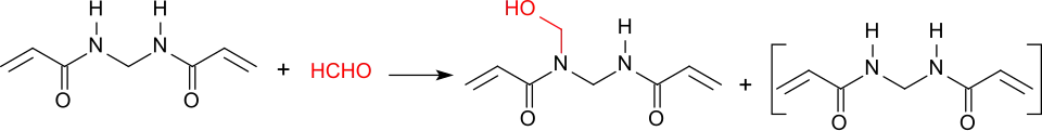 Umsetzung von N,N′-Methylenbisacrylamid mit Formaldehyd