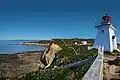 Blick im Sommer zum Cape Enrage Leuchtturm und die Bay of Fundy