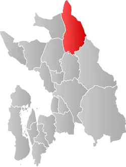 Lage der Kommune in der Provinz Akershus