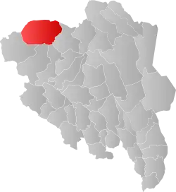 Lage der Kommune in der Provinz Innlandet