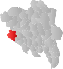 Lage der Kommune in der Provinz Innlandet