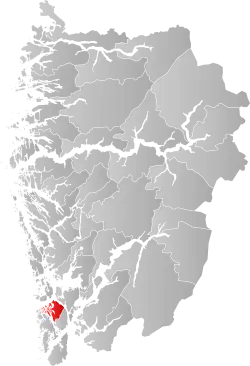 Lage der Kommune in der Provinz Vestland