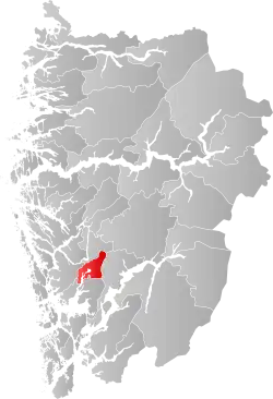 Lage der Kommune in der Provinz Vestland