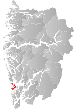 Lage der Kommune in der Provinz Vestland
