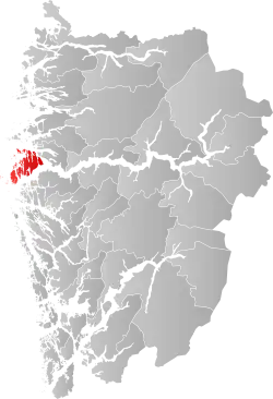 Lage der Kommune in der Provinz Vestland