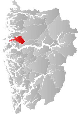 Lage der Kommune in der Provinz Vestland