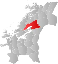 Lage der Kommune in der Provinz Trøndelag