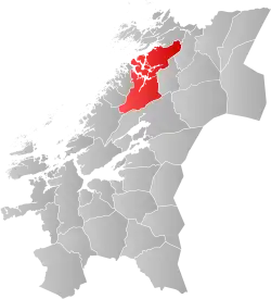 Lage der Kommune in der Provinz Trøndelag