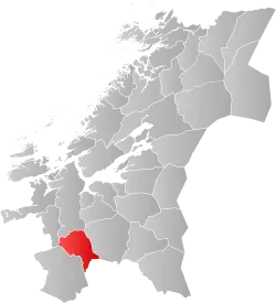 Lage der Kommune in der Provinz Trøndelag