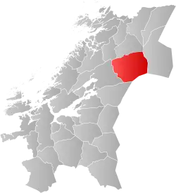Lage der Kommune in der Provinz Trøndelag