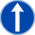 Vorgeschriebene Fahrtrichtung – geradeaus