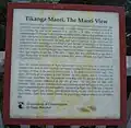 Informationstafel zur Geschichte aus Sicht der Maori am Abel Tasman Monument