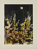 Nacht über dem Weinberg, Acryl/Tusche auf Papier, 1984