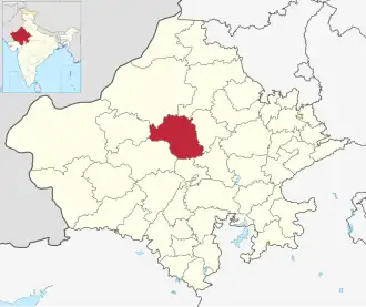 Positionskarte des Distrikts Nagaur
