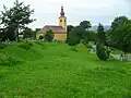 Friedhof und Kirche in Veľký Blh