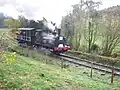 Dampflok 1827 mit Personenwagen auf der Museumsstrecke (Nov.&nbsp;2009)