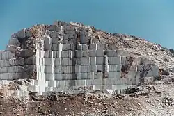 Steinbruch von Naxos-Marmor bei Kinidaros (Griechenland)