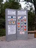 Gedenktafel an das Zustandekommen der Brücke mit den Namen der beteiligten Kommunen